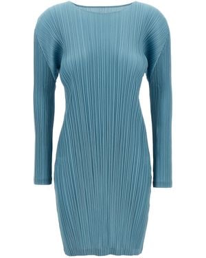 Pleats Please Issey Miyake 'Monthly Colors' Dress - Blue