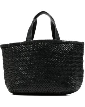 Manebí Medium Leather Tote Bag - Black