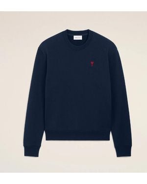 Ami Paris Sweatshirt De Coeur Rouge - Blau
