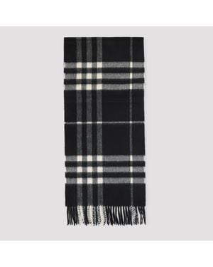 Burberry Check Cashmere Scarf - Black