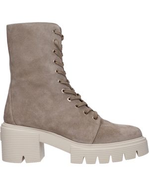 Stuart Weitzman Stiefel Soho Frauen Wildleder Beige/Milch - Grau