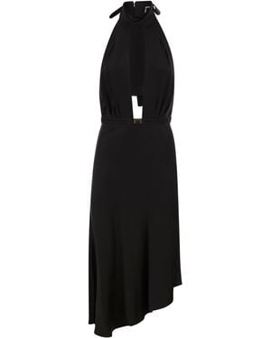Elisabetta Franchi Rosa Baby Midi Dress With Roses in Pink