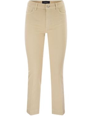 Sportmax Enna Denim Trousers With Mini Flare Line - Natural