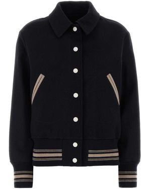 Golden Goose Ria Textured Wool Slim Bomber Jacket - Black