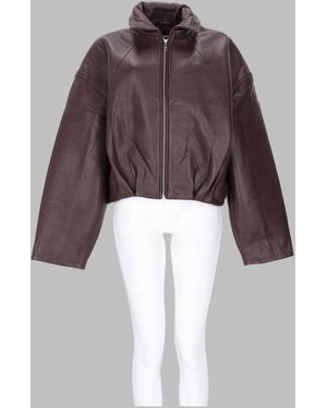 ROTATE BIRGER CHRISTENSEN Lamb Leather Jacket With Polyester Lining - Brown