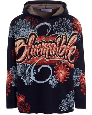 Bluemarble 'gestrickter Jacquard' Hoodie - Blau