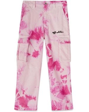 Off-White c/o Virgil Abloh Velvet Tie Dye Cargo Pants - Pink