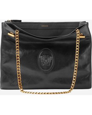 Versace Cabine Umhängetasche aus Leder - Schwarz