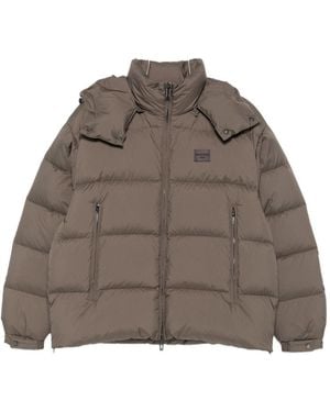 Emporio Armani Nylon Short Down Jacket - Brown