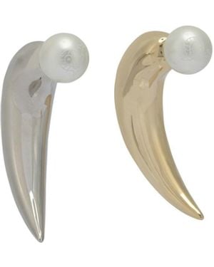 PUCCI Horn Earrings With Pearl - White