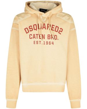 DSquared² Sandfarbenes Baumwoll-Sweatshirt "Cipro" von - Natur