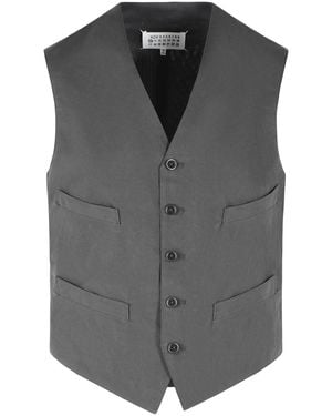 Maison Margiela Cotton And Silk Vest - Grey