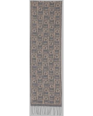 Ferragamo Wool-Blend Scarf - Grey