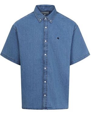 Carhartt Lucas Denim Overhemd Met Korte Mouwen - Blauw