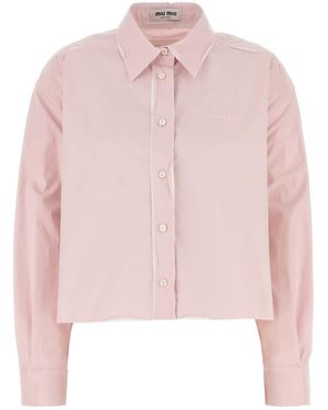 Miu Miu Pastellrosa Poplin Shirt - Pink