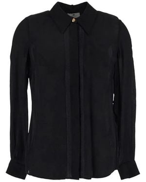 Elisabetta Franchi Shirt With Lettering Bands - Black