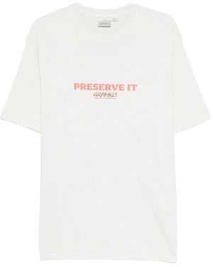 Gramicci Camiseta Footprints teñida con pigmento - Blanco
