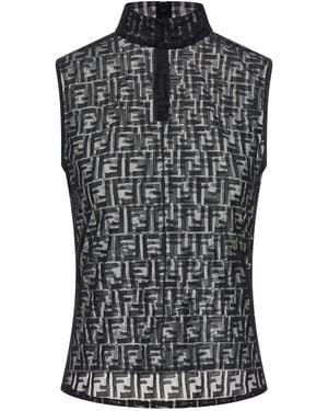 Fendi Spitzentop "Ff" - Schwarz