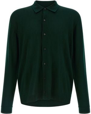 Roberto Collina Merino Wolle Strickjacke - Grün