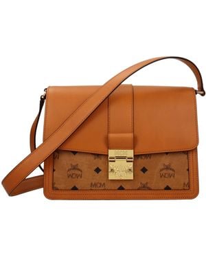 MCM Frauen's Umhängetasche aus braunem Leder