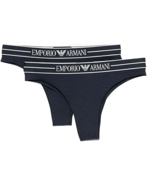 Emporio Armani Brazilian Shorts 2 Pack - Blau
