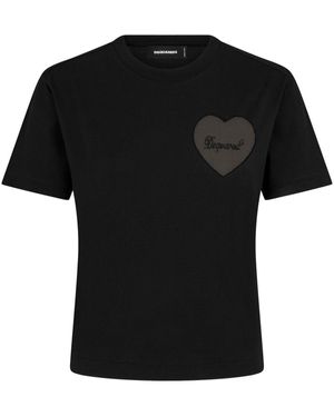 DSquared² Boxy fit cotton T -Shirt - Schwarz