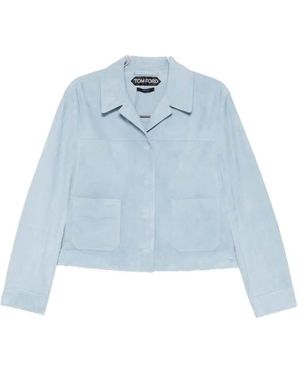 Tom Ford Jacke mit aufgesetzten Taschen - Blau