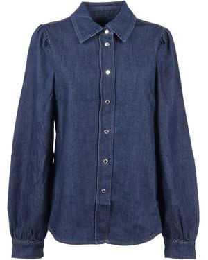 7 For All Mankind Puff Sleeves Shirt Halona - Blue