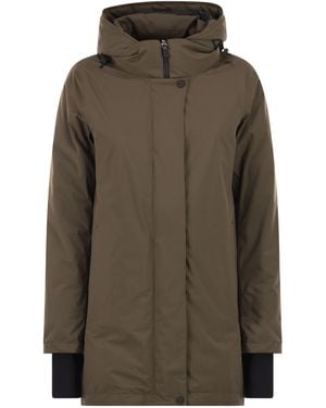 Herno A-Shaped Down Jacket With Hood, 2 Layers - Green