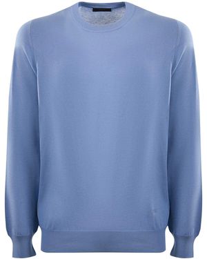 Fay Baumwollgarnpullover - Blau