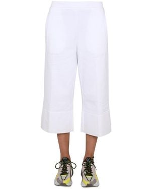 Stella McCartney Pantalone Con Ricamo Logo - White