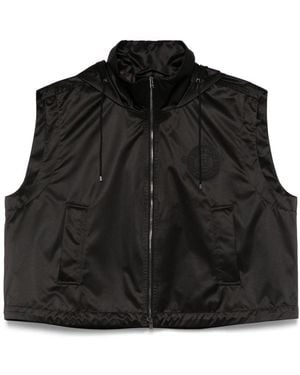 Fendi Hooded Zipped Vest - Black