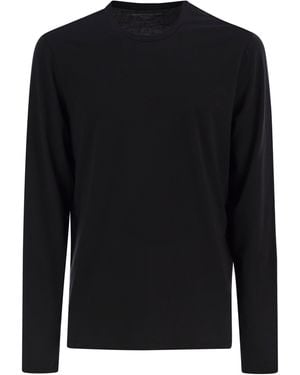 Majestic Long Sleeved Crew Neck T Shirt - Black