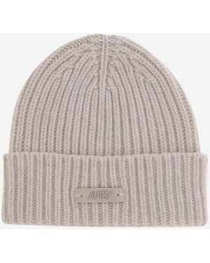 Autry Bonnet de laine avec logo - Gris