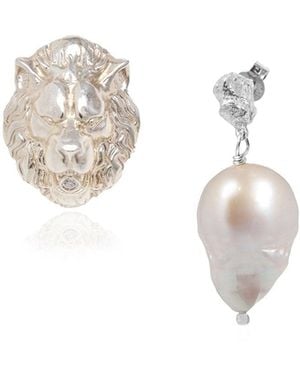 Hermina Athens Leon & Pearl Earrings - White