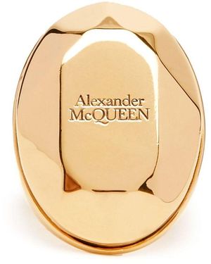 McQueen Alexander Mc Queen Stone Logo Ring - Mettallic