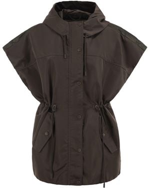 Weekend by Maxmara Wkdorigano Gilet Van Technische Stof Met Capuchon - Zwart