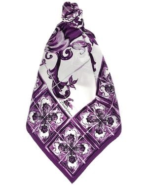 Dolce & Gabbana 'maiolica' Print Scarf - Paars