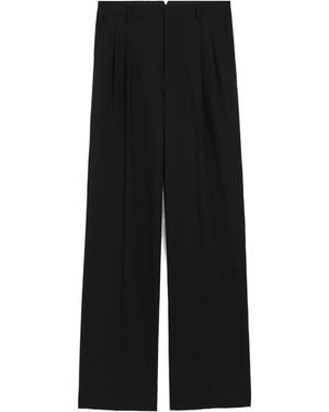 Ami Paris Low Waist Wide Pants With Two Pleats - Black