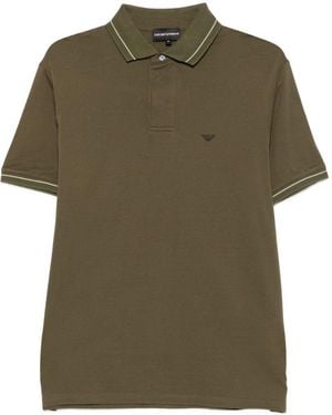 Emporio Armani Logo Cotton Polo Shirt - Green