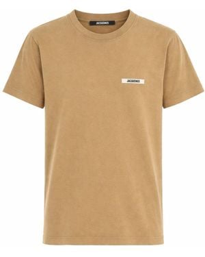 Jacquemus Grosgrain Short Sleeve Tshirt - Natural