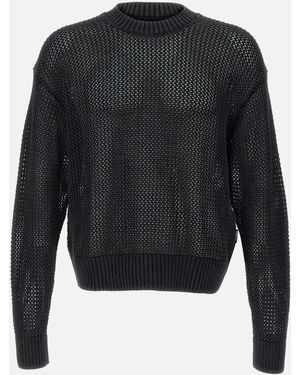 Represent Offene Gauge Strick Schwarze Sweater - Blau