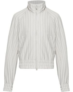 Y-3 Gestreifte Jacke Mit Reißverschluss - Weiß