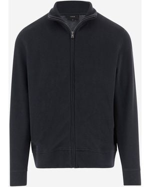 Vince Baumwollmischung-Pullover mit Reißverschluss - Blau