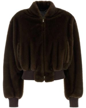 Stella McCartney Eco Fur Brow Bomber Jacket - Black