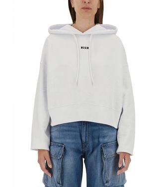 MSGM Sweatshirt With Logo - White