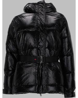 Canadian Hooded Belted Puffer Jacket - Black