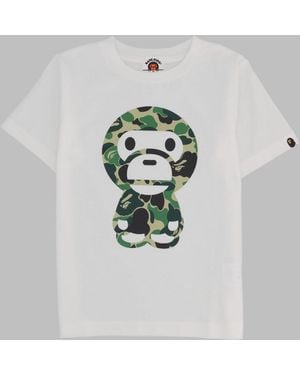 A Bathing Ape Mini Milo Tee For Kids - White