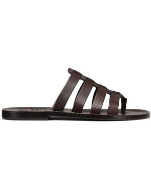 Brunello Cucinelli Isolano Sandalen aus geflochtenem Leder - Braun