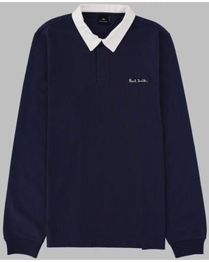 Paul Smith Long-Sleeve Rugby Polo Shirt - Blue